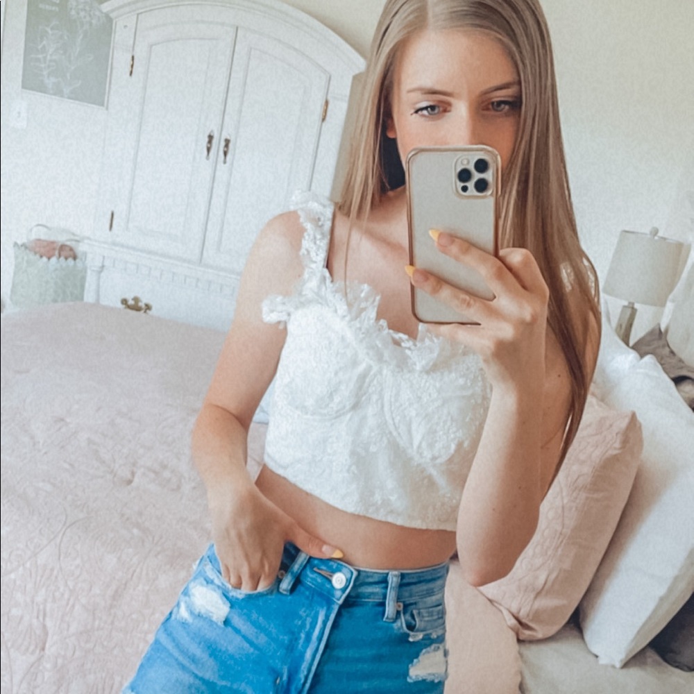 Embroidered Flutter Strap Tank